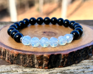  Opalite and Onyx Bracelet for Negative Energy Protection by Rock My Zen